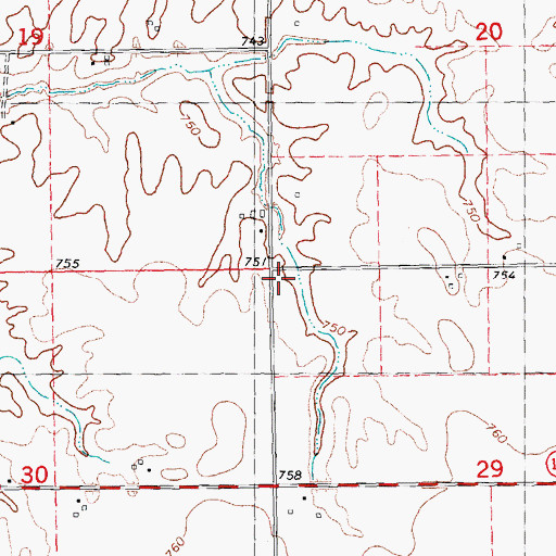 Topographic Map of Barr School (historical), IL