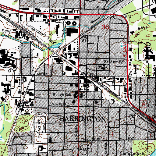 Topographic Map of Barrington, IL