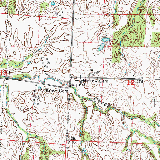 Topographic Map of Barrow Cemetery, IL