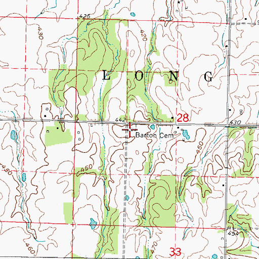 Topographic Map of Barton Family Cemetery, IL
