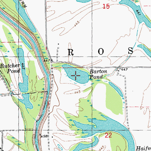 Topographic Map of Barton Pond, IL