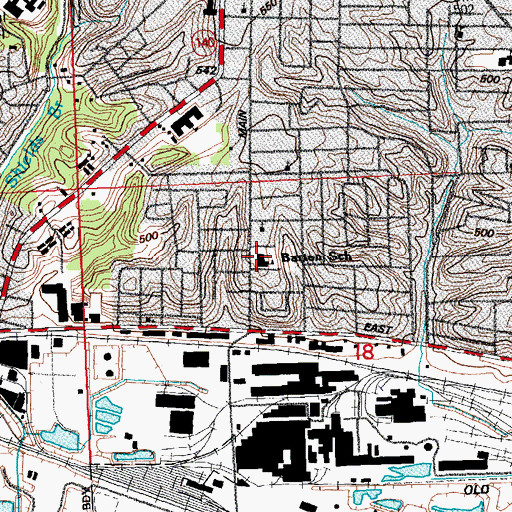 Topographic Map of Clara Barton School, IL
