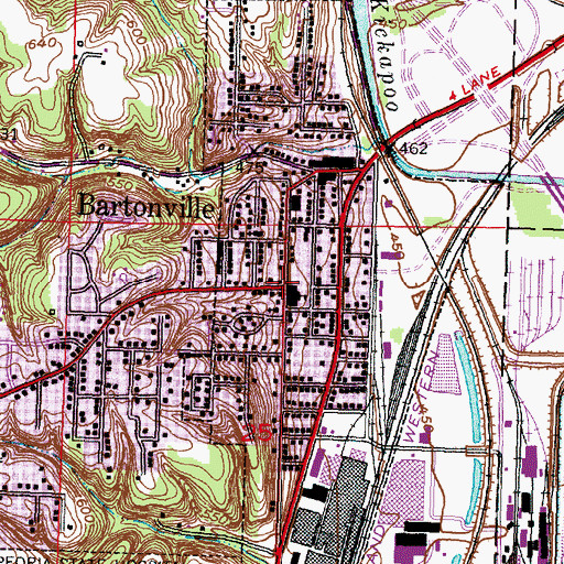 Topographic Map of Bartonville, IL
