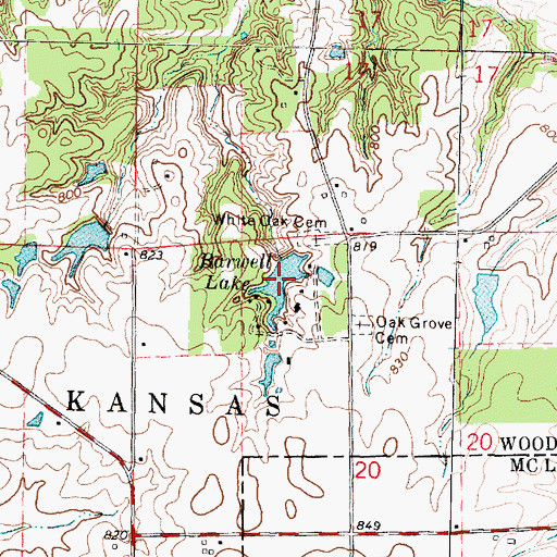 Topographic Map of Barwell Lake, IL