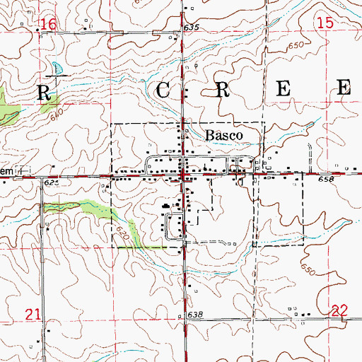 Topographic Map of Basco, IL