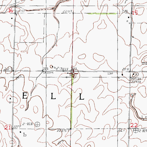Topographic Map of Bashore School (historical), IL