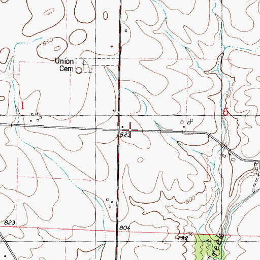 Topographic Map of Basswood Corner School (historical), IL