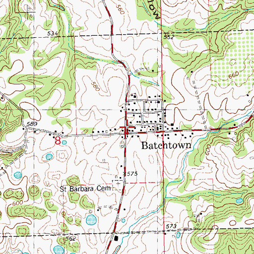 Topographic Map of Batchtown, IL
