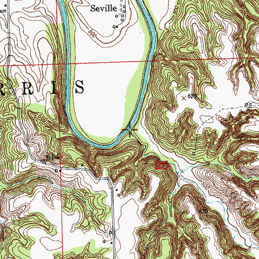 Topographic Map of Baughman Branch, IL
