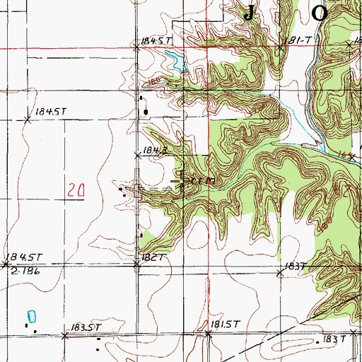 Topographic Map of Baughman Cemetery, IL
