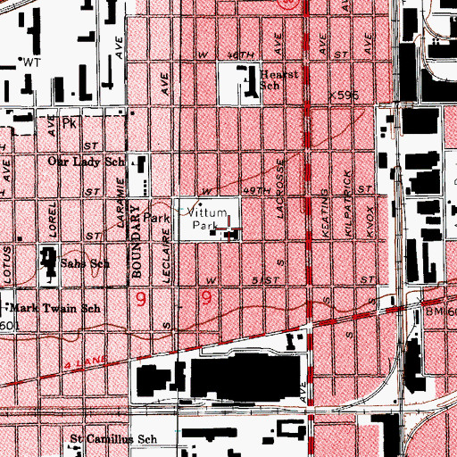 Topographic Map of Baum School, IL
