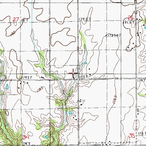Topographic Map of Baumgartner School (historical), IL
