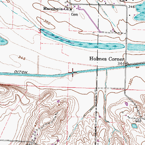 Topographic Map of Bay Creek Ditch, IL