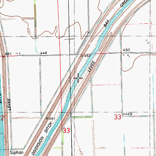 Topographic Map of Bay Creek Diversion Ditch, IL