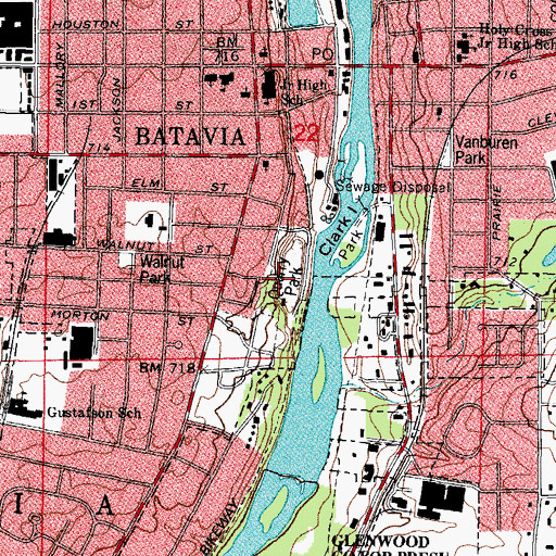 Topographic Map of Beach Park, IL