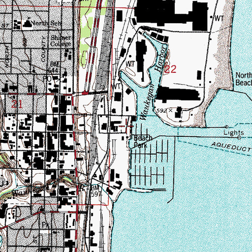 Topographic Map of Beach Park, IL