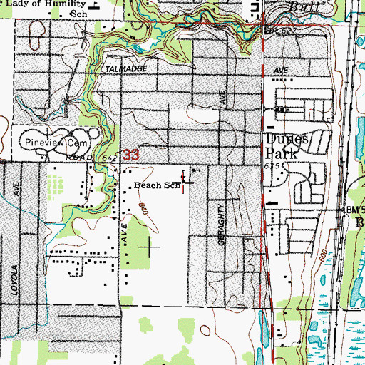 Topographic Map of Howe Elementary School, IL