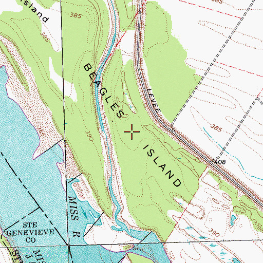 Topographic Map of Beagles Island, IL