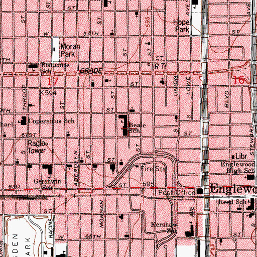 Topographic Map of Nicholson School for Science and Math, IL