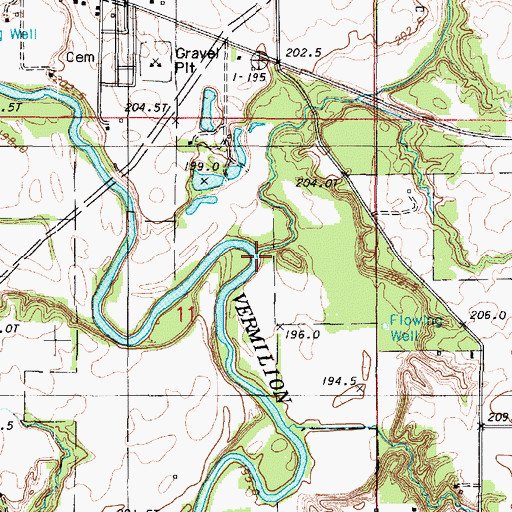 Topographic Map of Bean Creek, IL