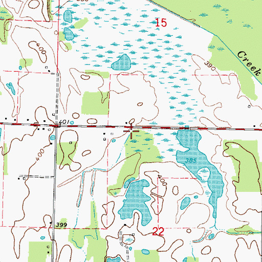 Topographic Map of Bear Creek, IL
