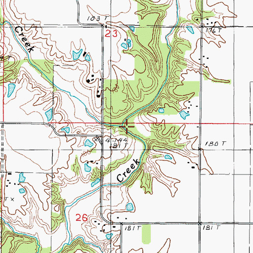 Topographic Map of Bear Creek, IL