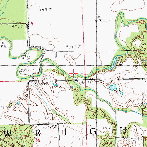 Topographic Map of Bear Creek, IL