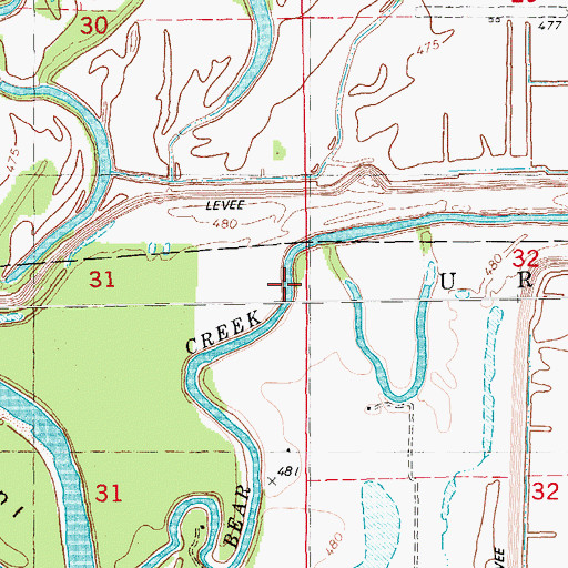 Topographic Map of Bear Creek, IL
