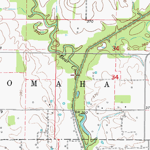 Topographic Map of Bear Creek, IL