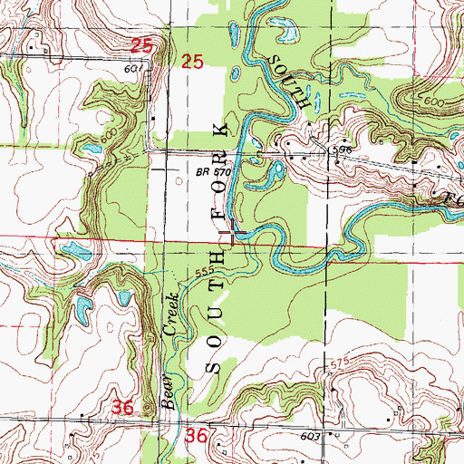 Topographic Map of Bear Creek, IL