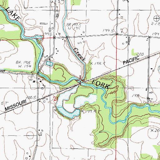 Topographic Map of Bear Creek, IL
