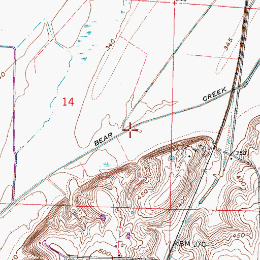 Topographic Map of Bear Creek Ditch, IL