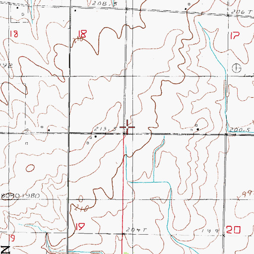 Topographic Map of Beasley School (historical), IL