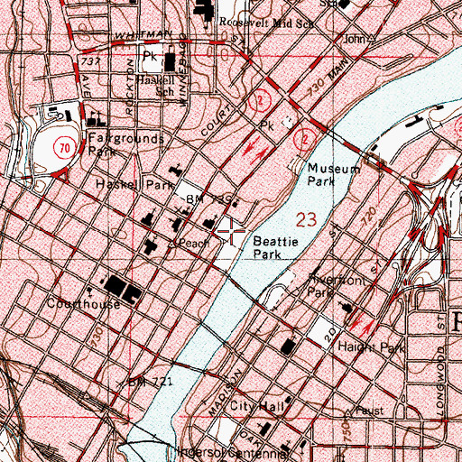 Topographic Map of Beattie Park, IL