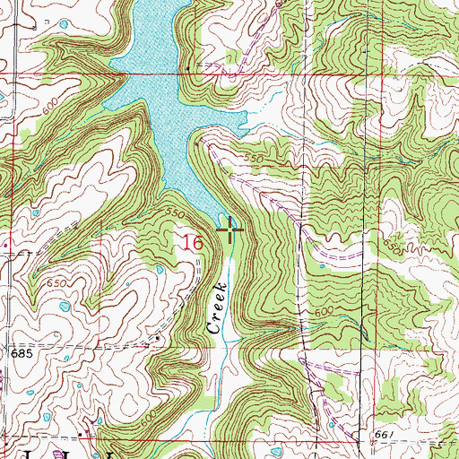 Topographic Map of Beaver Creek, IL