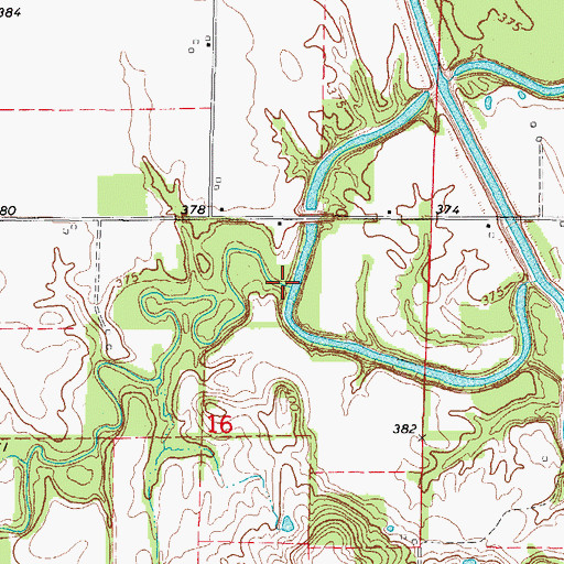 Topographic Map of Beaver Creek, IL