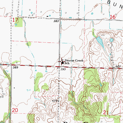 Topographic Map of Beaver Creek Elementary School, IL