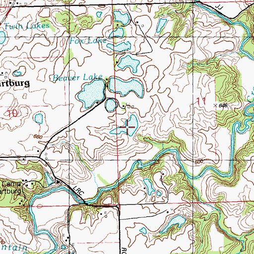 Topographic Map of Beaver Lake, IL