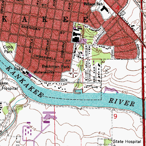 Topographic Map of Beckman Park, IL