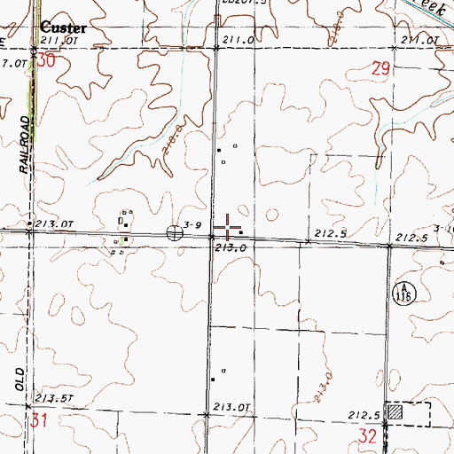 Topographic Map of Beckwith School (historical), IL