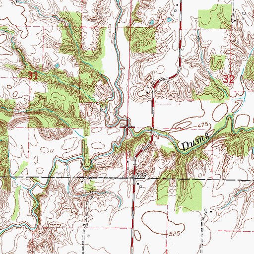 Topographic Map of Bee Branch, IL