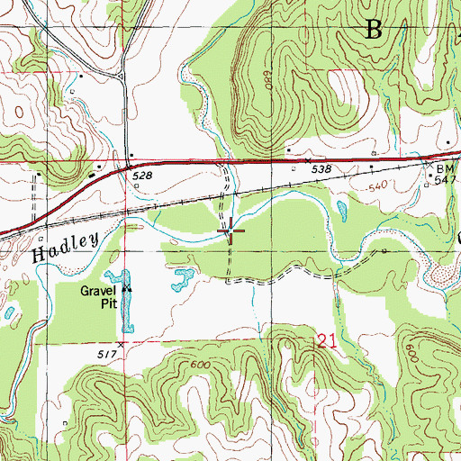 Topographic Map of Beebe Creek, IL