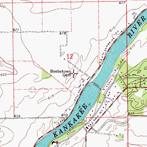 Topographic Map of Bebe Family Cemetery, IL