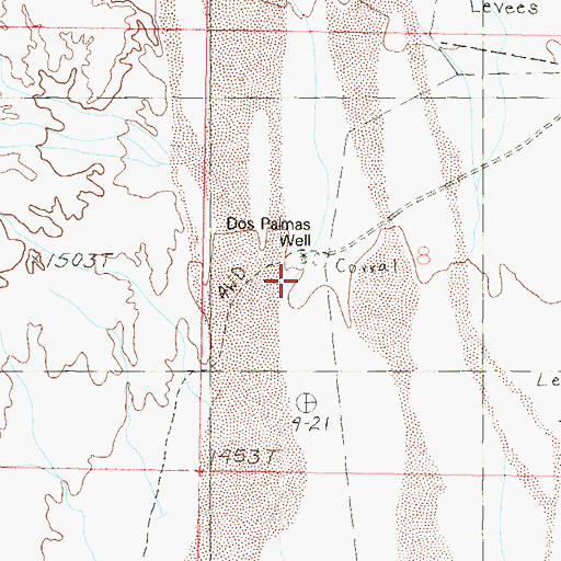 Topographic Map of Dos Palmas Well, AZ