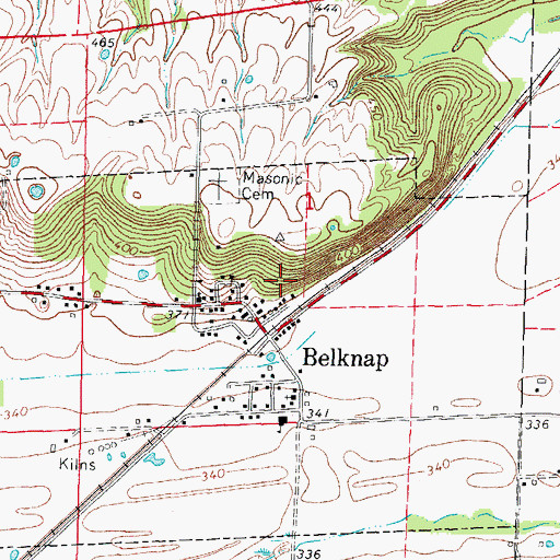 Topographic Map of Belknap, IL