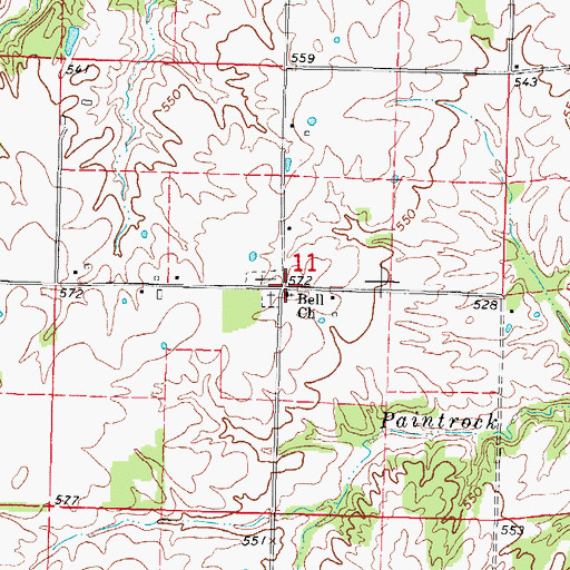 Topographic Map of Bell Church, IL