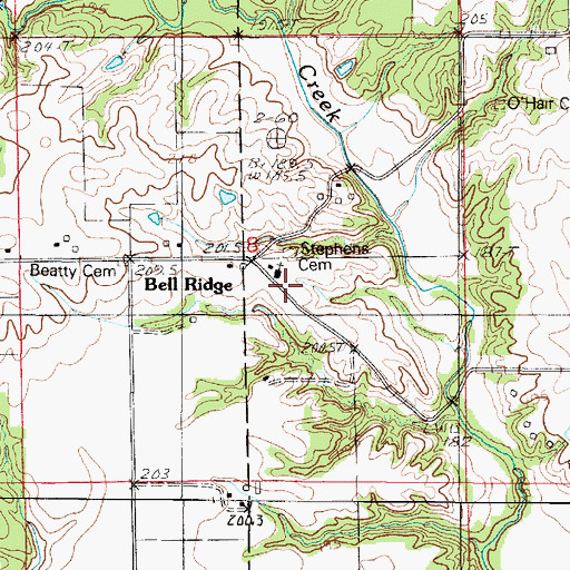 Topographic Map of Bell Ridge Church, IL