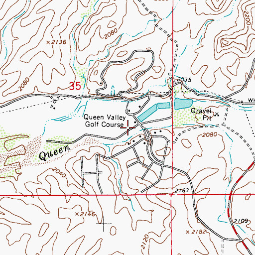 Topographic Map of Queen Valley, AZ