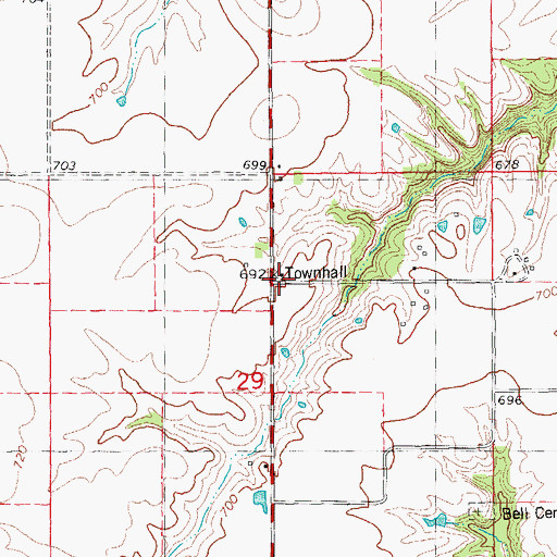 Topographic Map of Bell School (historical), IL