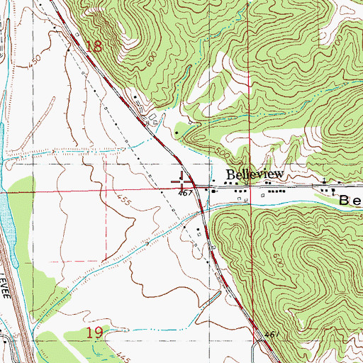 Topographic Map of Belleview Hollow, IL